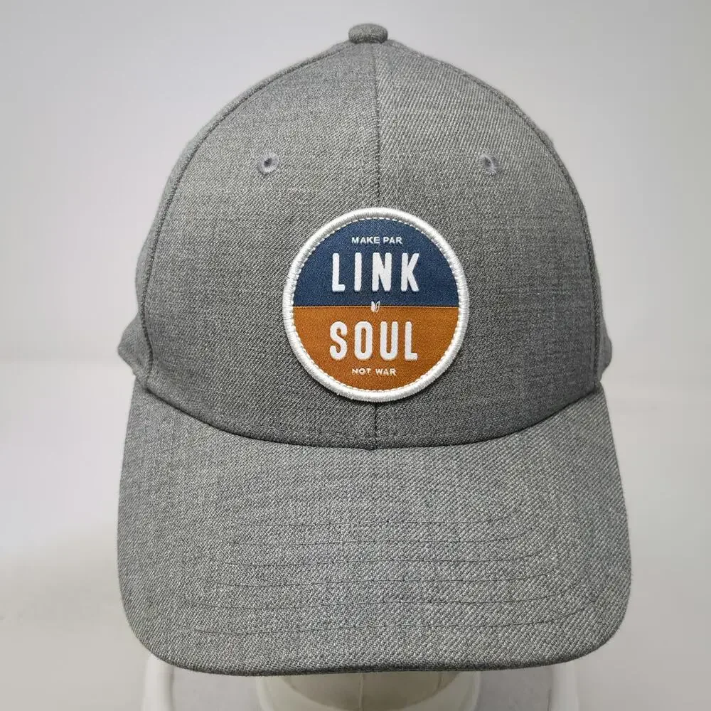 Linksoul Snapback Hat Gray One Size Green Undervisor Wool Blend Golf Patch